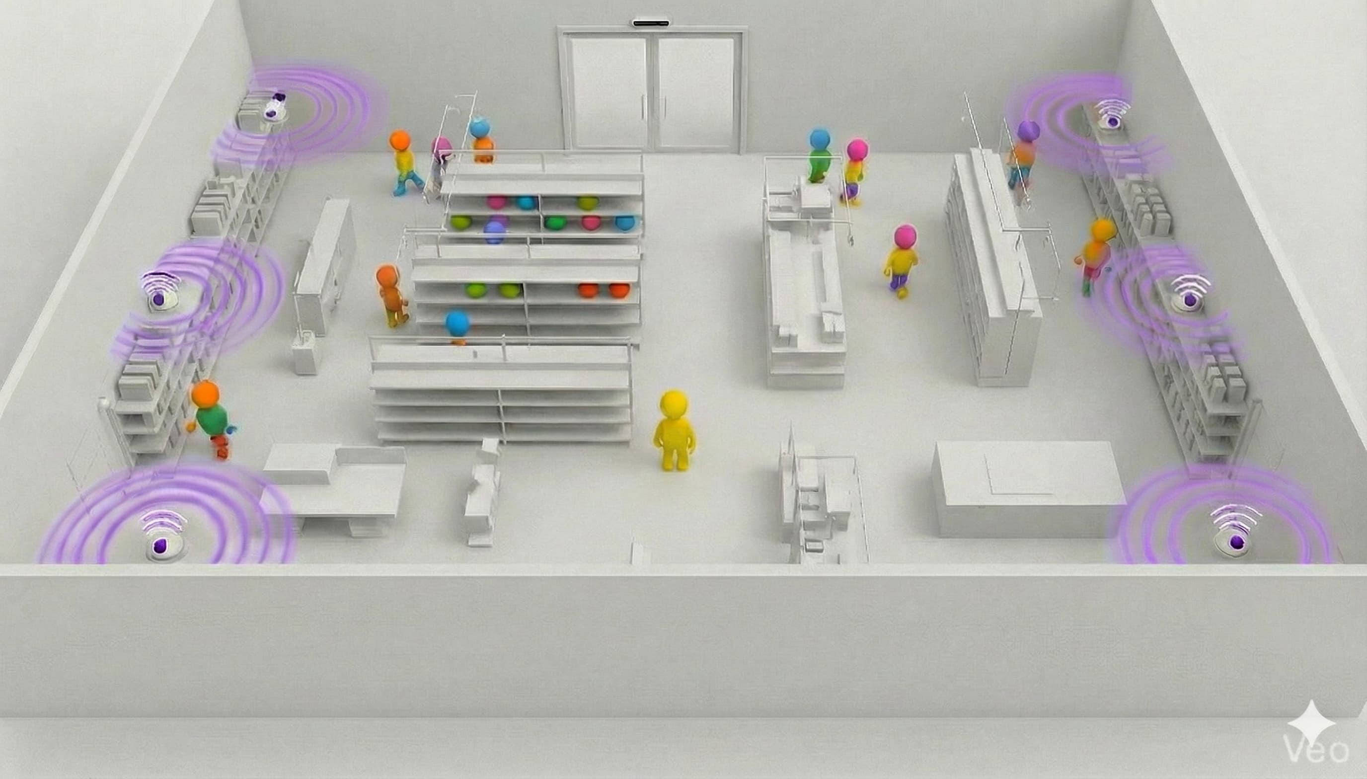 People counting visualization showing visitor flow, occupancy, and dwell insights